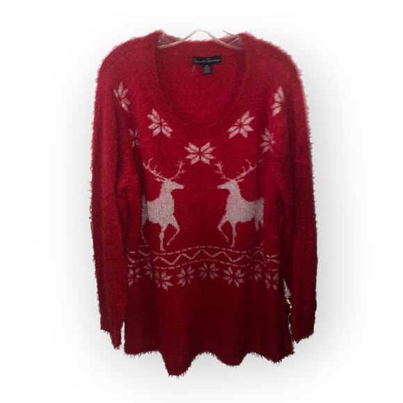 French Laundry Sz 2x Christmas Reindeer tunic sweater NWOT - Picture 1 of 2